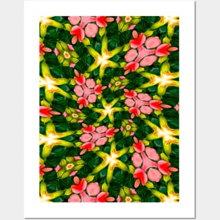 Cute Tropical Flower Pattern Posters and Art